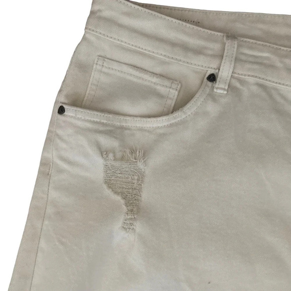 KUT from the Kloth Plus Size Jane Ripped High Rise Short in Ivory  Sz: 24W - Picture 6 of 11